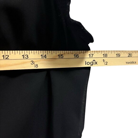 Sandro Paris Black Viscose Crepe Exposed Zipper Flutter Sleeve Dress Size 2 - Picture 7 of 10